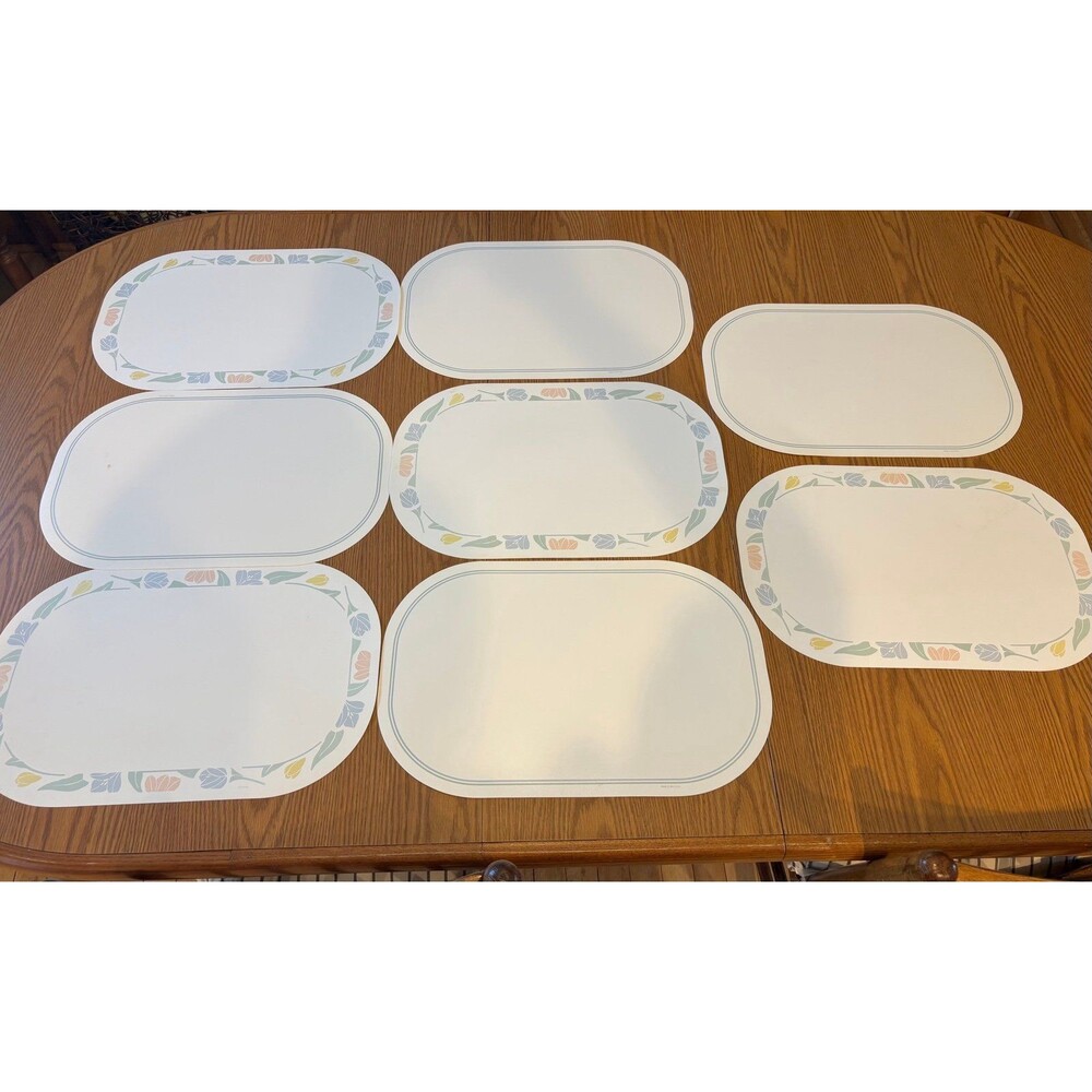 8 Corelle FRIENDSHIP Reversible Placemats Plastic VTG Double Sided cottagecore